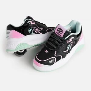 Heelys Womens 8 Black Pink Mega Pro Roller Skate Shoes Lace Up Streetwear LB6-25